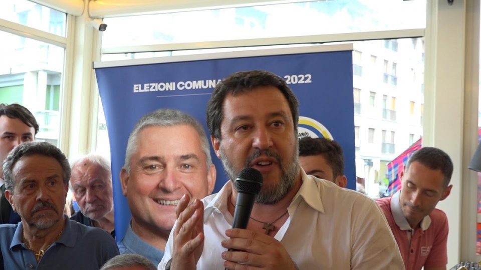Matteo Salvini a Belluno a sostegno di Oscar De Pellegrin