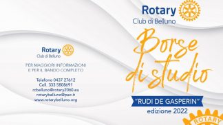 Il Rotary di Belluno propone le Borse di studio per ricordare Rudi De Gasperin