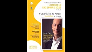 Luca Zaia presenta il suo nuovo libro: appuntamento lunedì al Comunale