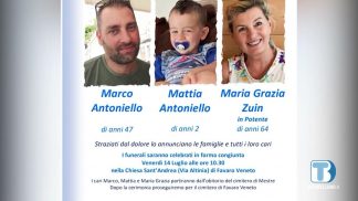 Oggi il funerale delle tre vittime dell’incidente in Comelico