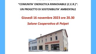 La Cooperativa di Polpet incentiva la futura creazione di una comunità energetica rinnovabile