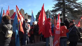 Manifestazione di Cgil e Uil per protestare contro alcuni contenuti della Manovra